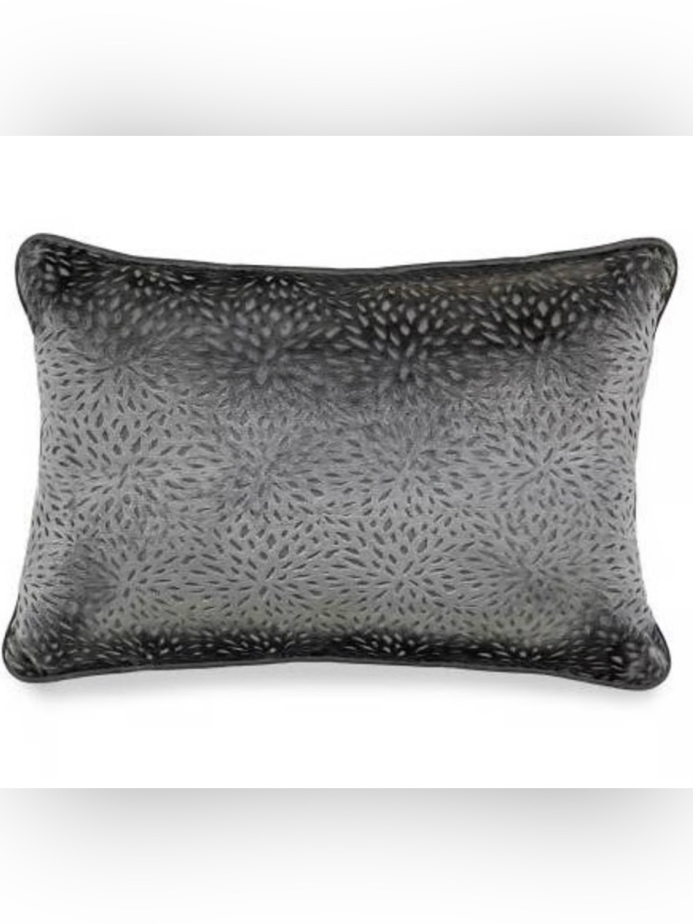Broyhill Petals Dark Gray Lumbsr Throw Pillow~20in x 14in. x 3in.